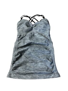 Athletic Works Grey Space Dye Ruched Active Tank Top - Size Medium
